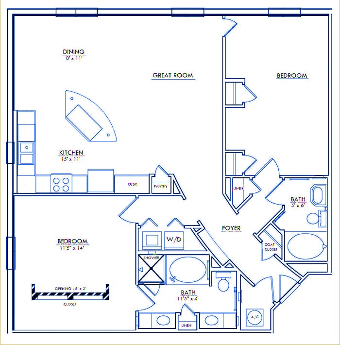 The Baron Floor Plan at The Majestic at Downtown Baldwin Park - Luxury Apartments in Orlando Florida