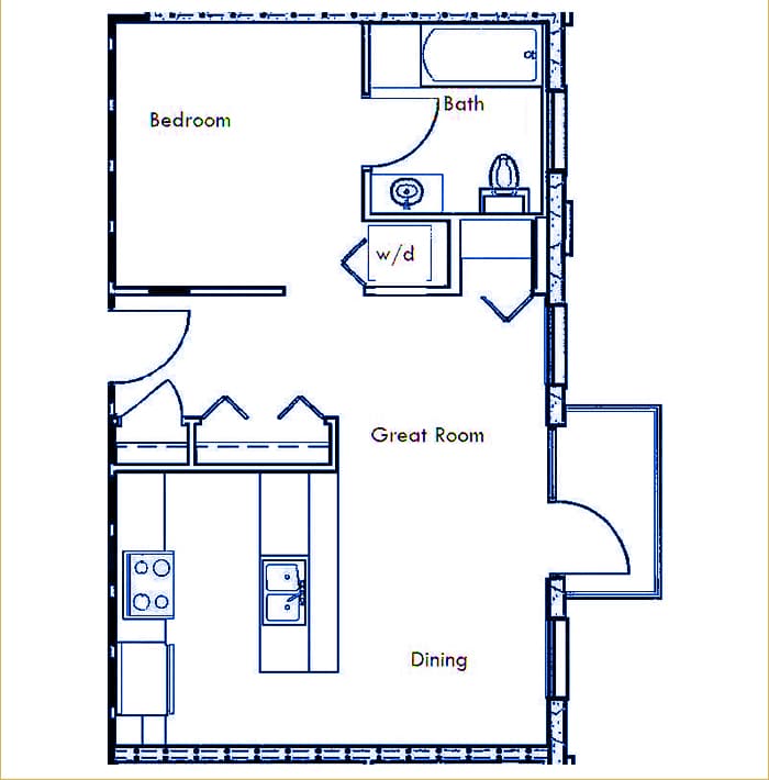 The Concord Floor Plan at The Majestic at Downtown Baldwin Park - Luxury Apartments in Orlando Florida